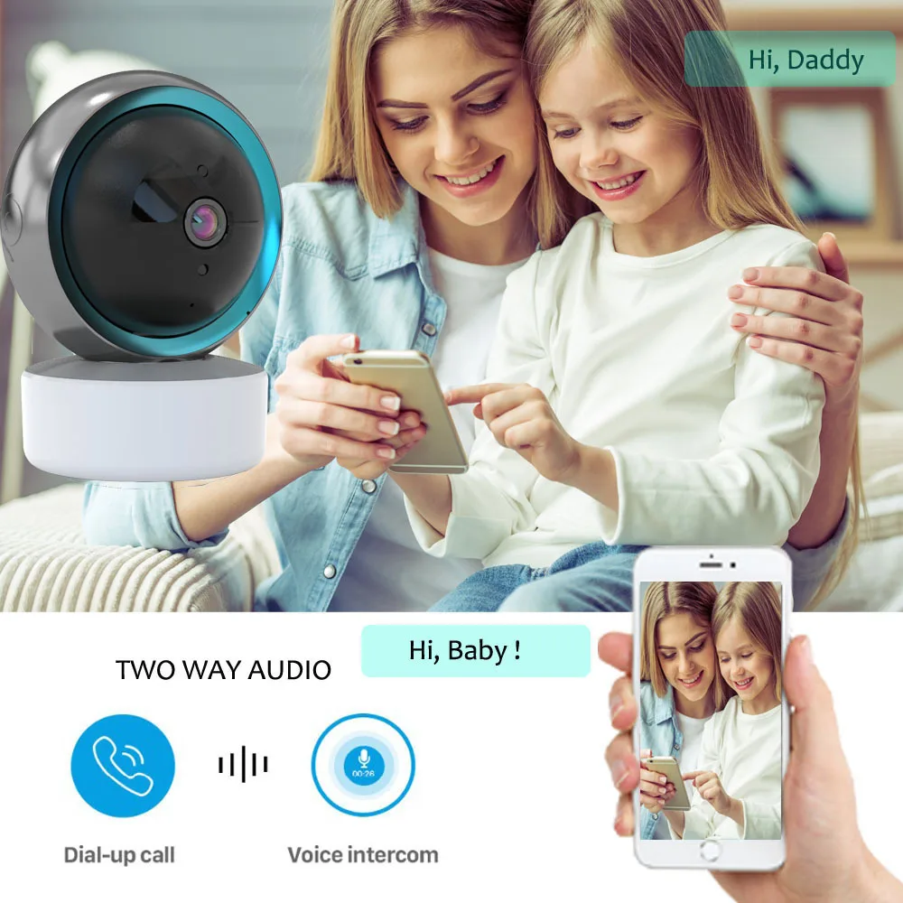 1080P Baby Monitor Home ABS Two-Way Voice Doodle Tuya Cloud Wireless IP Auto Camera Intelligent Wifi Automatic Tracking enlarge