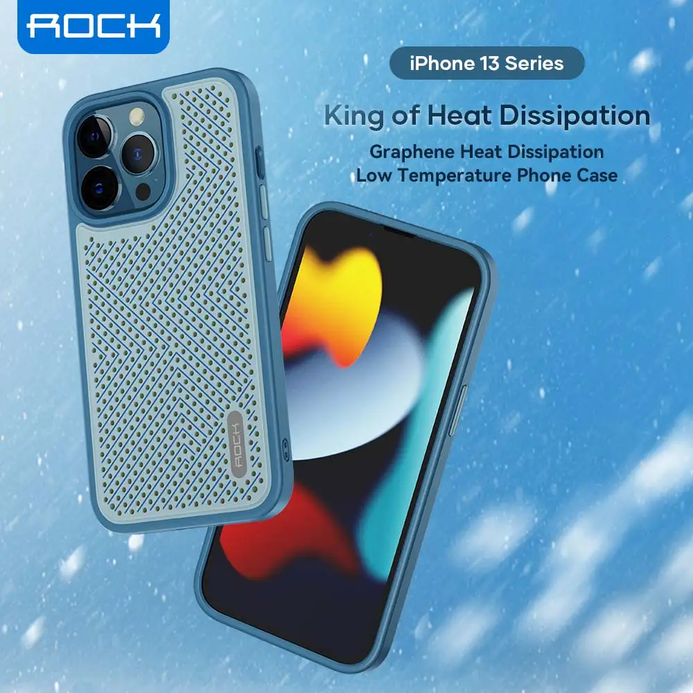 ROCK Graphene Heat Dissipation Case For iPhone 13 Pro Max Cover Shockproof Breathable Cooling Hard PC Back Cover For iPhone 13