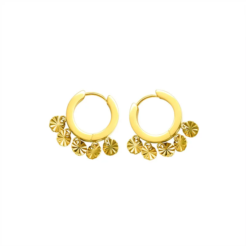 

Round Hoop Dangle Earrings Round Disc Star Heart Tassel Ear Stud For Women Trendy Jewelry Accessories Gift