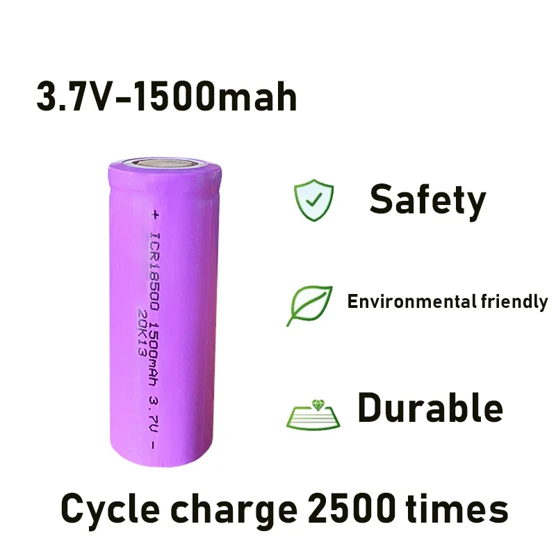 

Новый перезаряжаемый литий-ионный аккумулятор 18500 3,7 в 1500 мАч для мощного фонарика, специальная литиевая батарея + зарядное устройство
