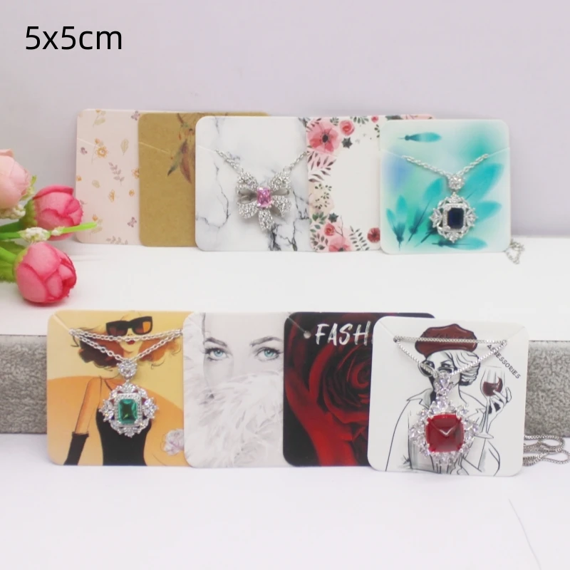 50 шт./партия карточки для ювелирных украшений 5x7 см/5x5 см