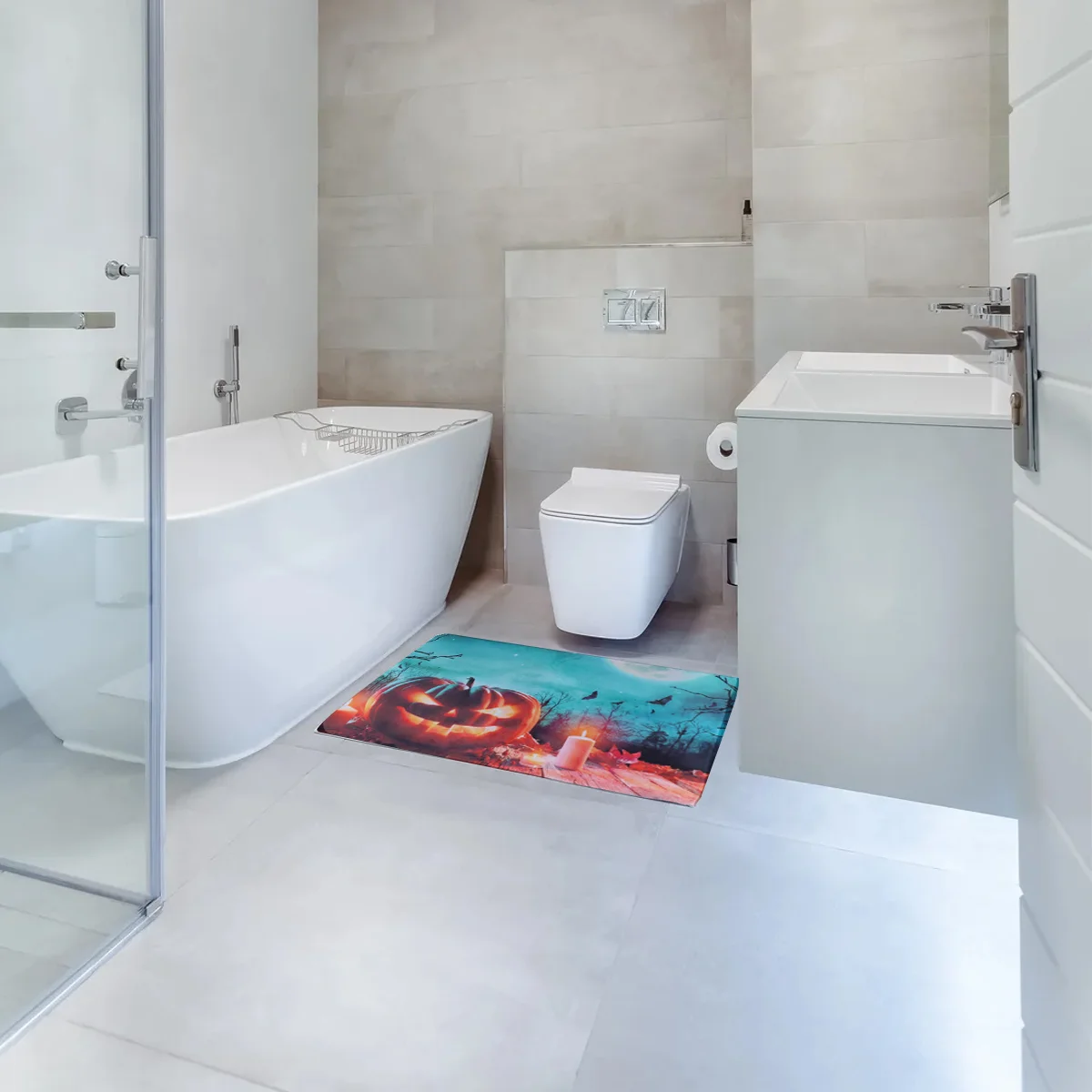 

1Pc Doormat Outdoor Carpet Mat Pumpkin Door Mat Bedroom Door Rug Rugs