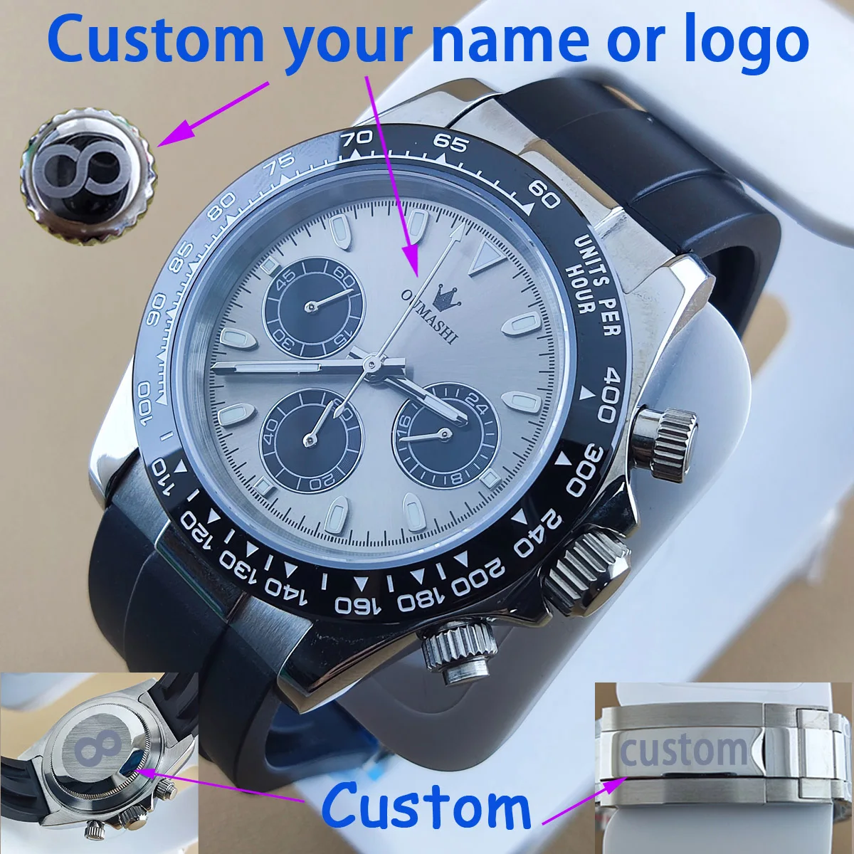 

Часы мужские Кварцевые водонепроницаемые из нержавеющей стали с хронографом, 40 мм