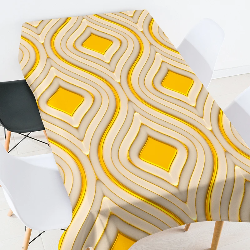 

Modern Geometric Striped Plaid Tablecloth Waterproof Rectangular Coffee Table Wedding Decor Tablecloth Fireplace Countertop