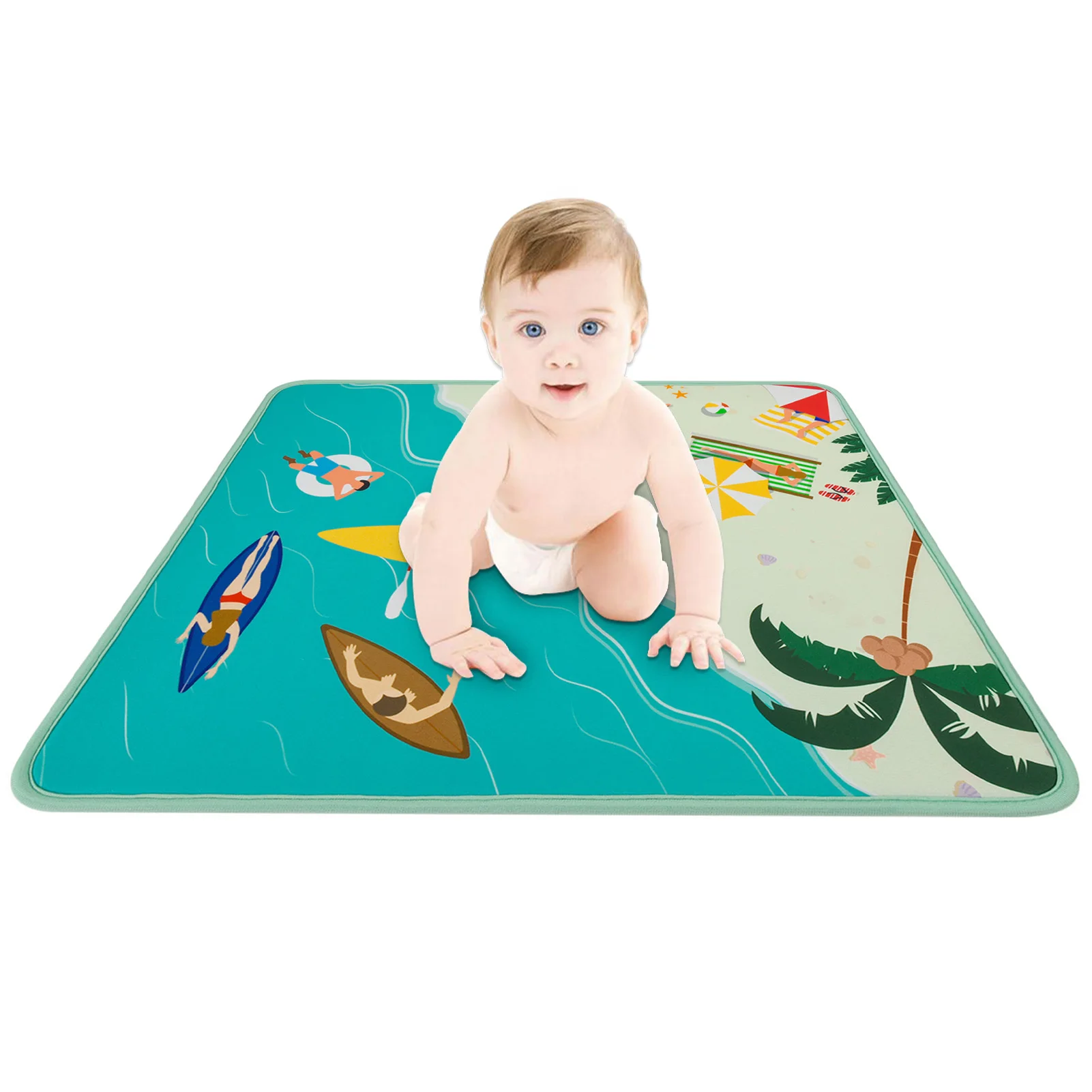 

Beach Sit Pad Foldable Poolside Seating Mat 10mm Thicker Outdoor Cushion Pad For Picnic Backpacking Mountaineering
