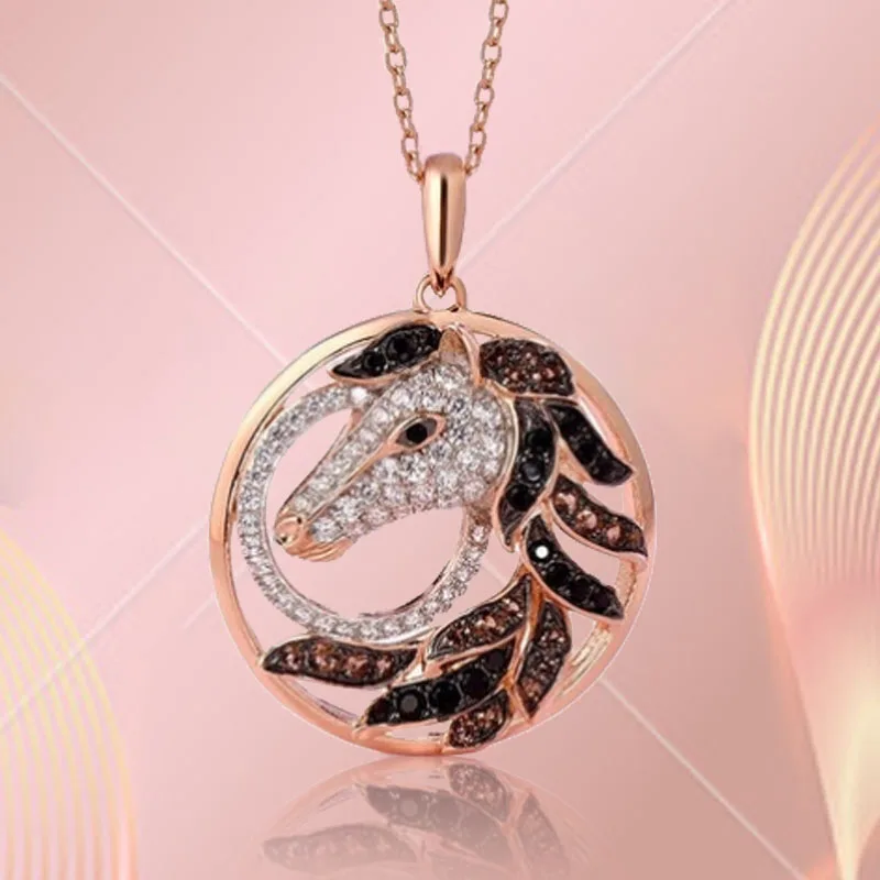 подарок на 8 марта подвеска шею Ожерелье с подвеской в виде головы лошади модное