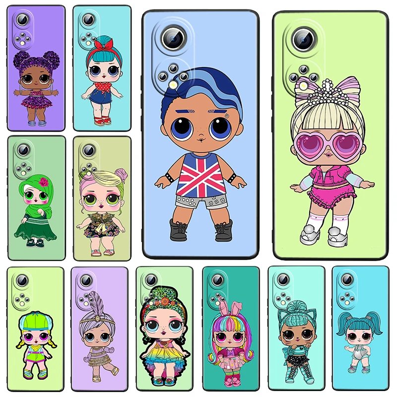 

Cartoon LOL Surprise Girl For Honor 60 50 30 20 20S Pro Plus 5G 4G Play5 5T Lite TPU Soft Silicone Black Phone Case Fundas Capa