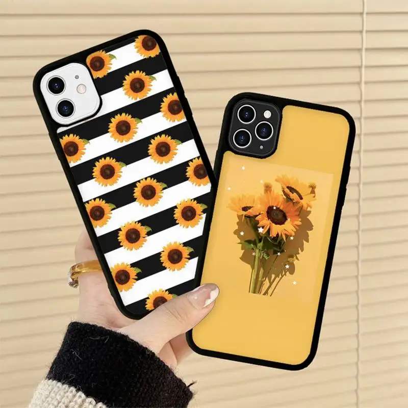 

Aesthetic Sunflower Phone Case Silicone PC+TPU Case for iPhone 11 12 13 Pro Max 8 7 6 Plus X SE XR Hard Fundas