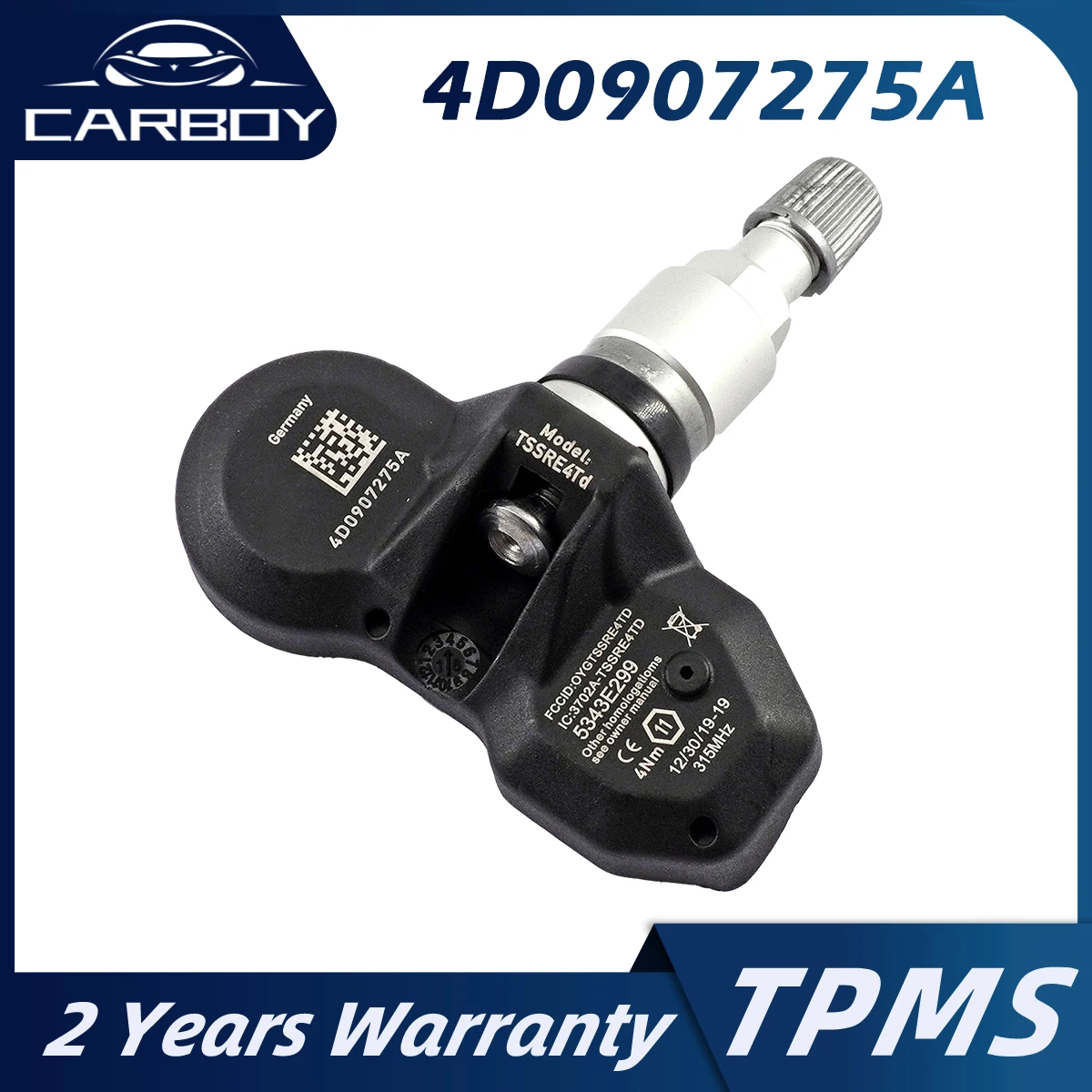 Датчик давления в шинах 4D0907275A TPMS для Volkswagen Phaeton Audi A6 Allroad A8 S4 S8 RS6 Bentley Continental GT 315 МГц