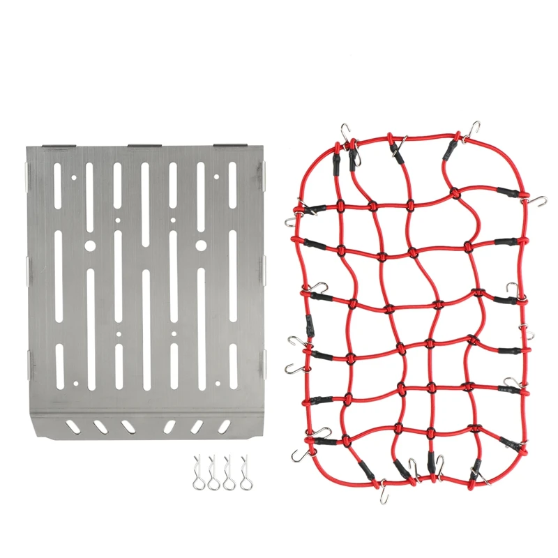 

RC Crawler Stainless Steel TRX-6 Rear Trunk Plate & Elastic Luggage Net for Traxxas Mercedes-Benz TRX6 G63 AMG 6X6