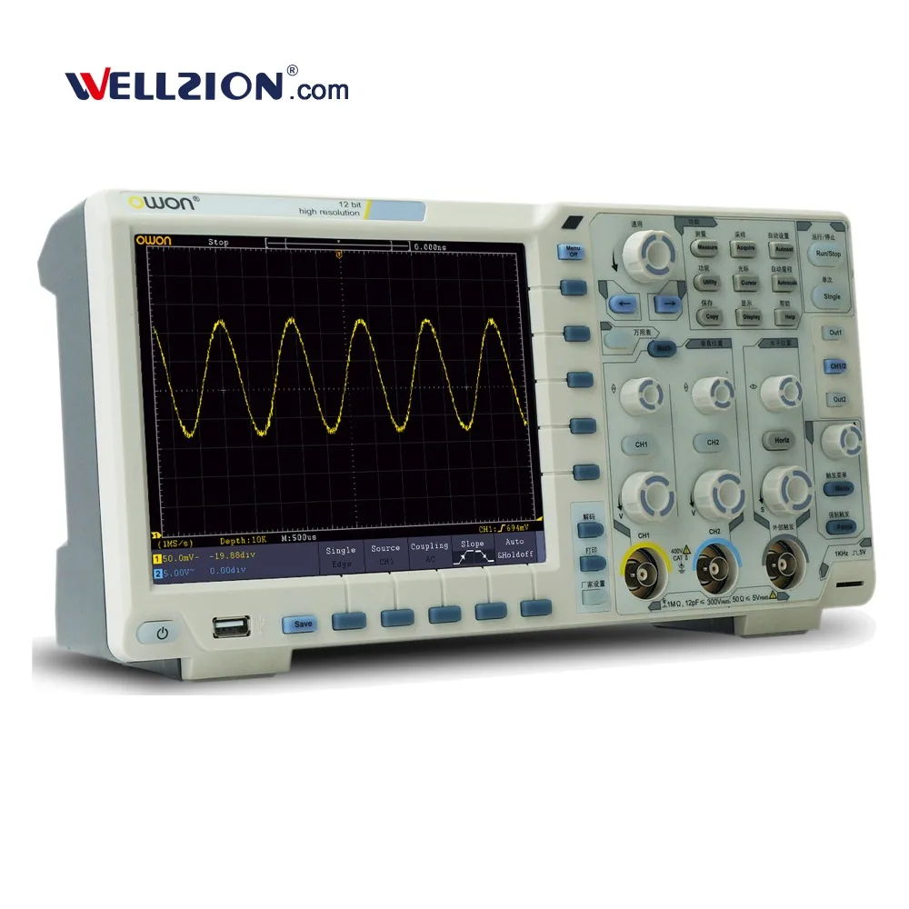 

OWON XDS3202A,200MHz 8 inch Display 14bit Oscilloscope