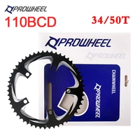 prowheel 110 bcd road bike chainring 34t 50t steelaluminum chainwheel 891011 speed chainring tooth plate parts