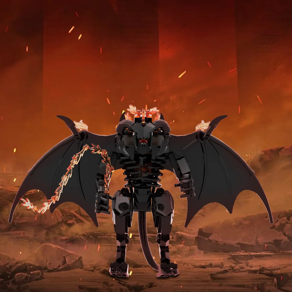 Gobrick MOC кольца фигурки из фильма Balrogs Монстр Набор строительных блоков Balroged of Moria