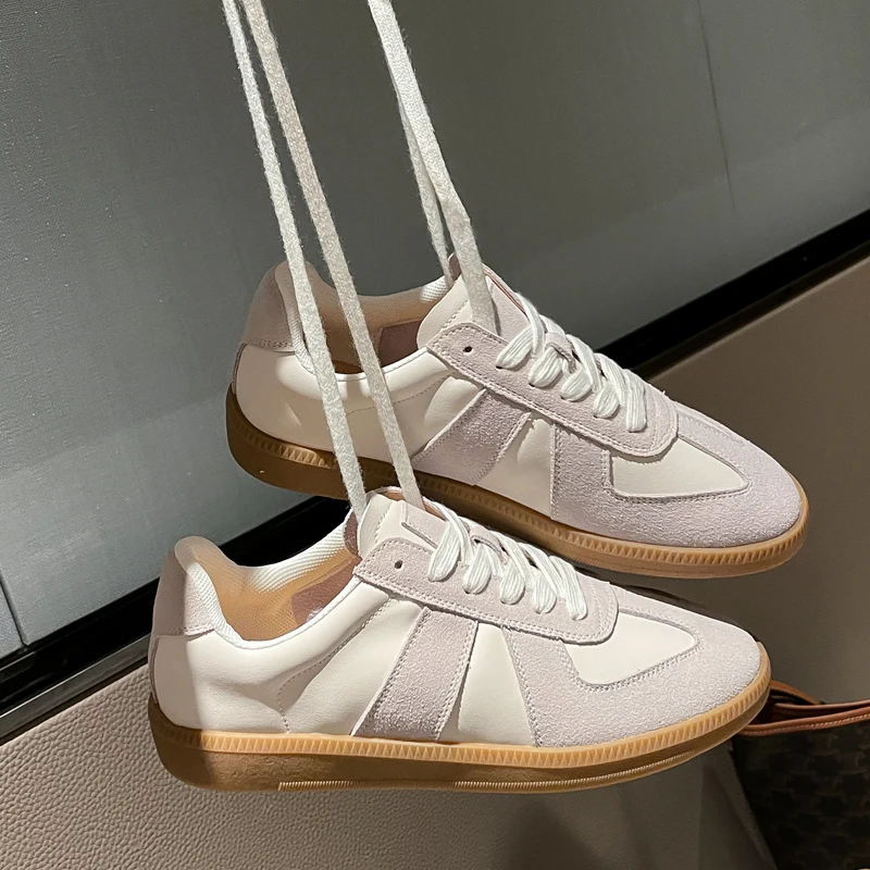 

Кроссовки женские из натуральной кожи, массивная Вулканизированная подошва, Спортивная повседневная обувь, на весну-осень