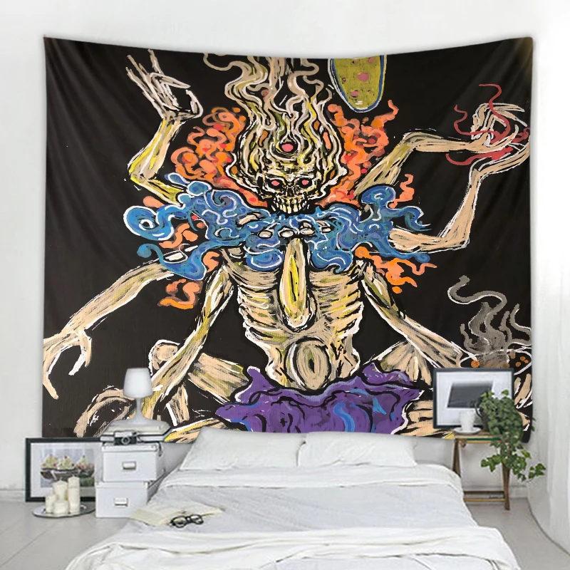 

Психоделическое украшение стены в виде скелета