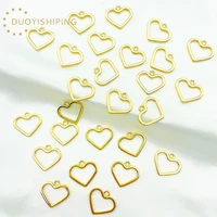 10pcs 1917mm gold fashion hollow hearts charms for jewelry making pendants diy earrings necklace bracelet accessories connector