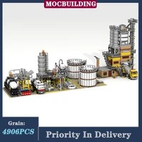 urban construction train industrial model building block assembly chemical plant truck transport vehicle moc collection toys
