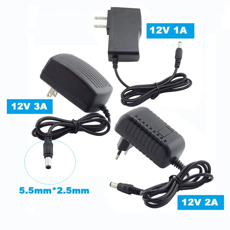 

Power Charger Adaptor Supply for LED Light Strip Converter AC 110-240V DC 12V 1A 2A 3A EU US Plug Lighting Transformer