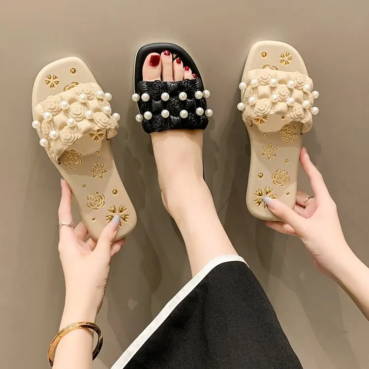 

Новинка Весна 2023 стильные слипоны на резиновой подошве летние туфли на низком квадратном каблуке из искусственной кожи на плоской подошве