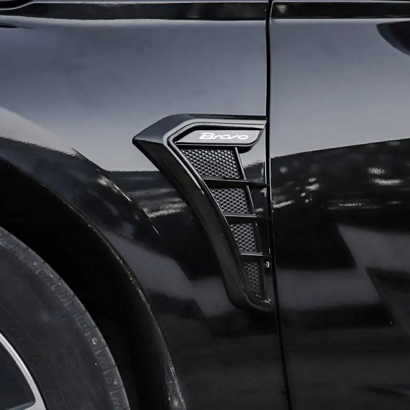 

Carbon Black Car Fender Side Vents Air Flow Intake Hole Grille Sticker Cover For Fiat BRAVO Styling Accessories