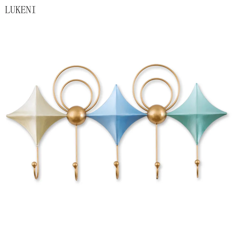 

Creative Wrought Iron Decoration Hook Home Homestay Entrance Coat and Hat Small Hanger Sundries Kitchen Window Ornaments