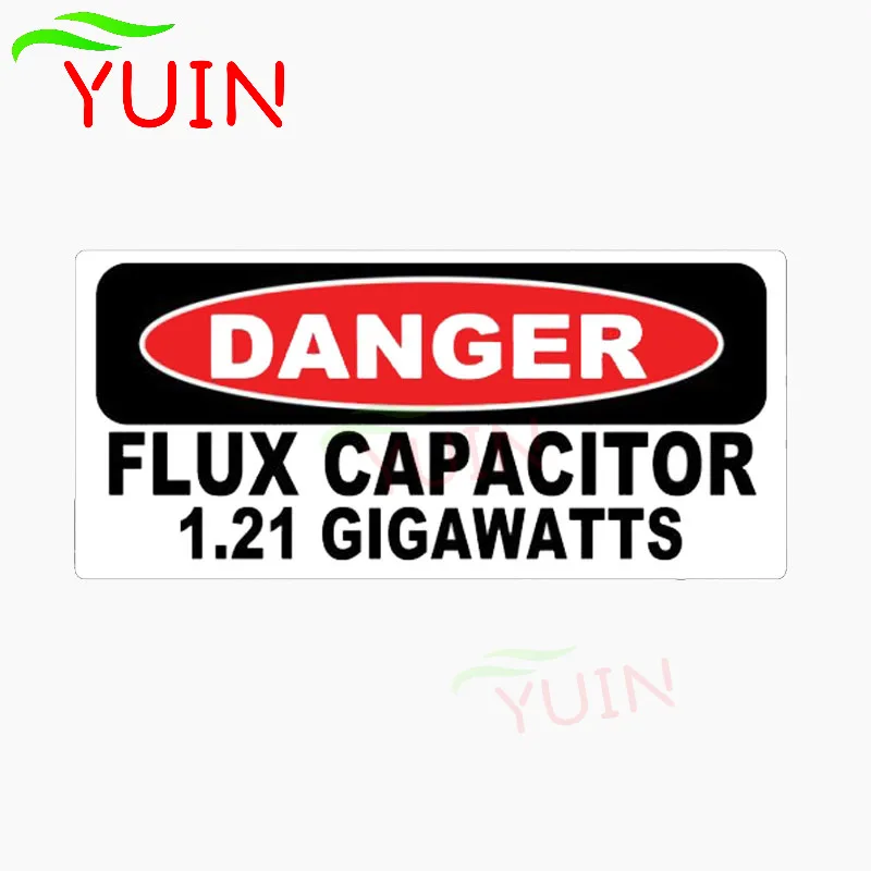 

Amusing DANGER FLUX CAPACITOR 1.21 GIGAWATTS Car Sticker Personality Auto Accessories PVC Decoration Waterproof Decal 16*7cm
