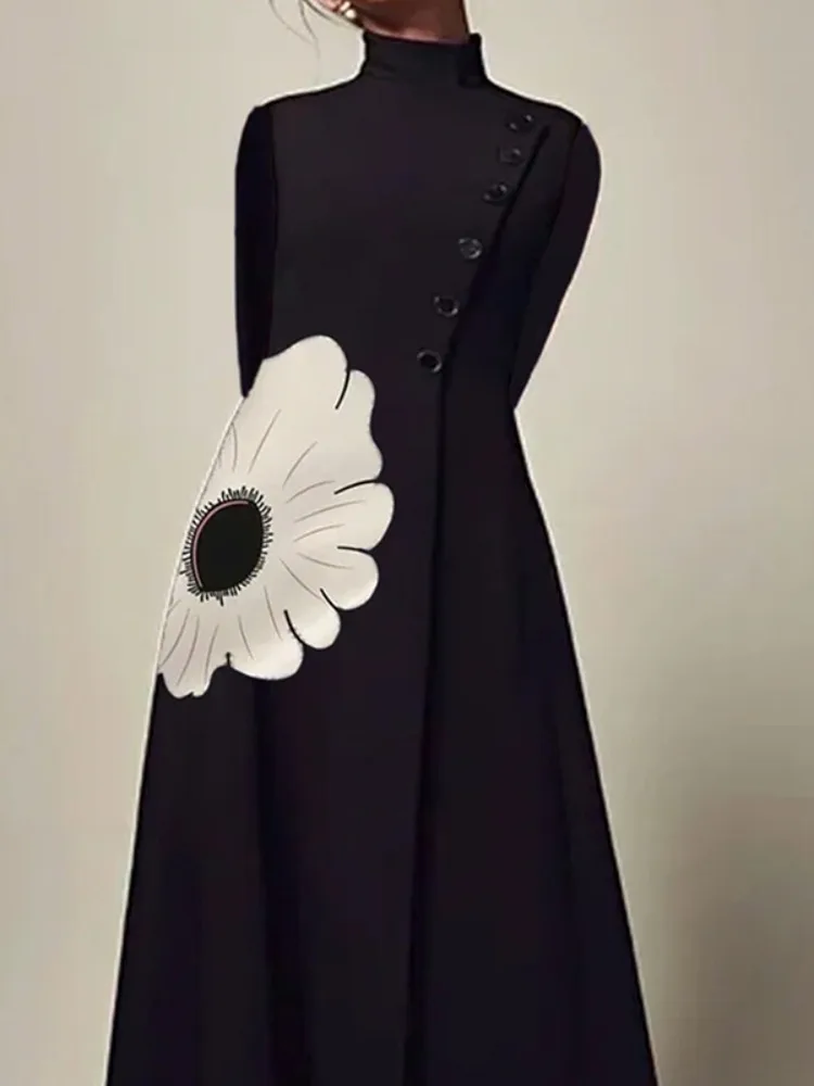 Yeezzi женское платье трапециевидной формы в британском стиле с цветочным принтом и