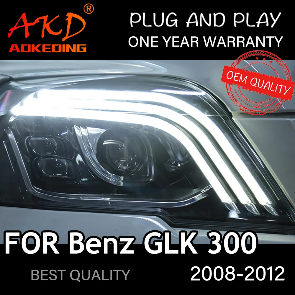 

Фары для Benz GLK 300 2008-2012, автомобильные светодиодные фары DRL Hella 5, ксеноновые линзы Hella Hid H7 X204 glk260, автомобильные аксессуары
