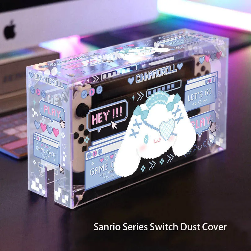 

Kawaii Sanrio Cinnamoroll Kuromi My Melody Anime Figure Acrylic Switch Oled Storage Dust Cover Delicate Durable Digital Around