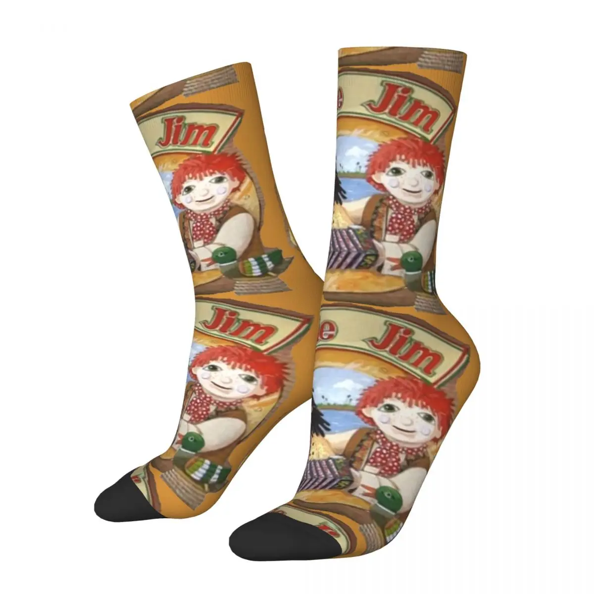 

Funny Crazy Compression Sock for Men Vintage Hip Hop Harajuku Rosie and Jim Kids Childrens TV Pattern Printed Boys Crew Sock