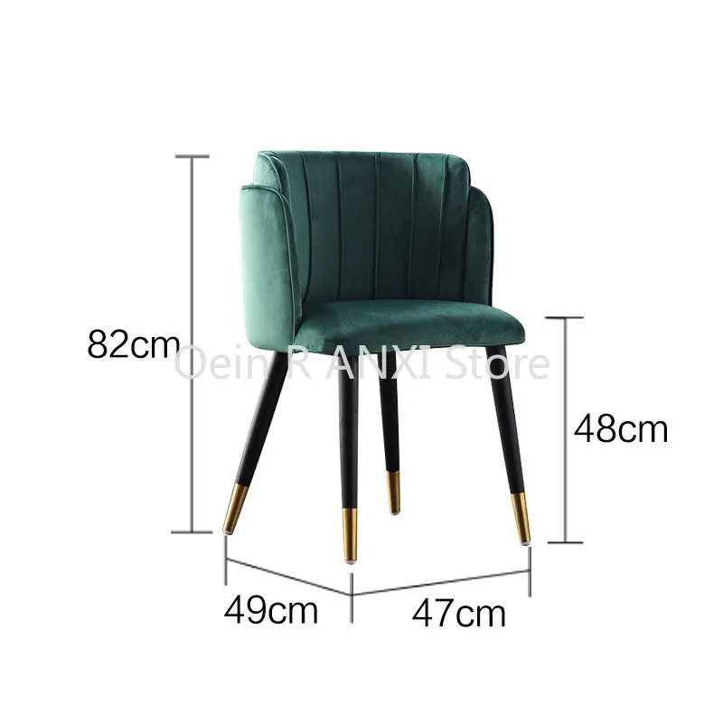 

Kitchen Bedroom Dining Chairs Nordic Velvet Ergonomic Luxury Dining Chairs Designer Modern Dresser Stuhl Home Furniture WKYZ