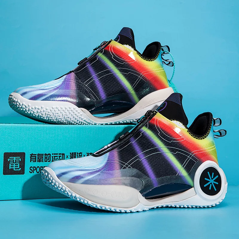2022 Trend New Rainbow High Quality Basketball Shoes Men Women Fluorescent Platform Sports Shoes Unisex Luxury Designer Sneakers