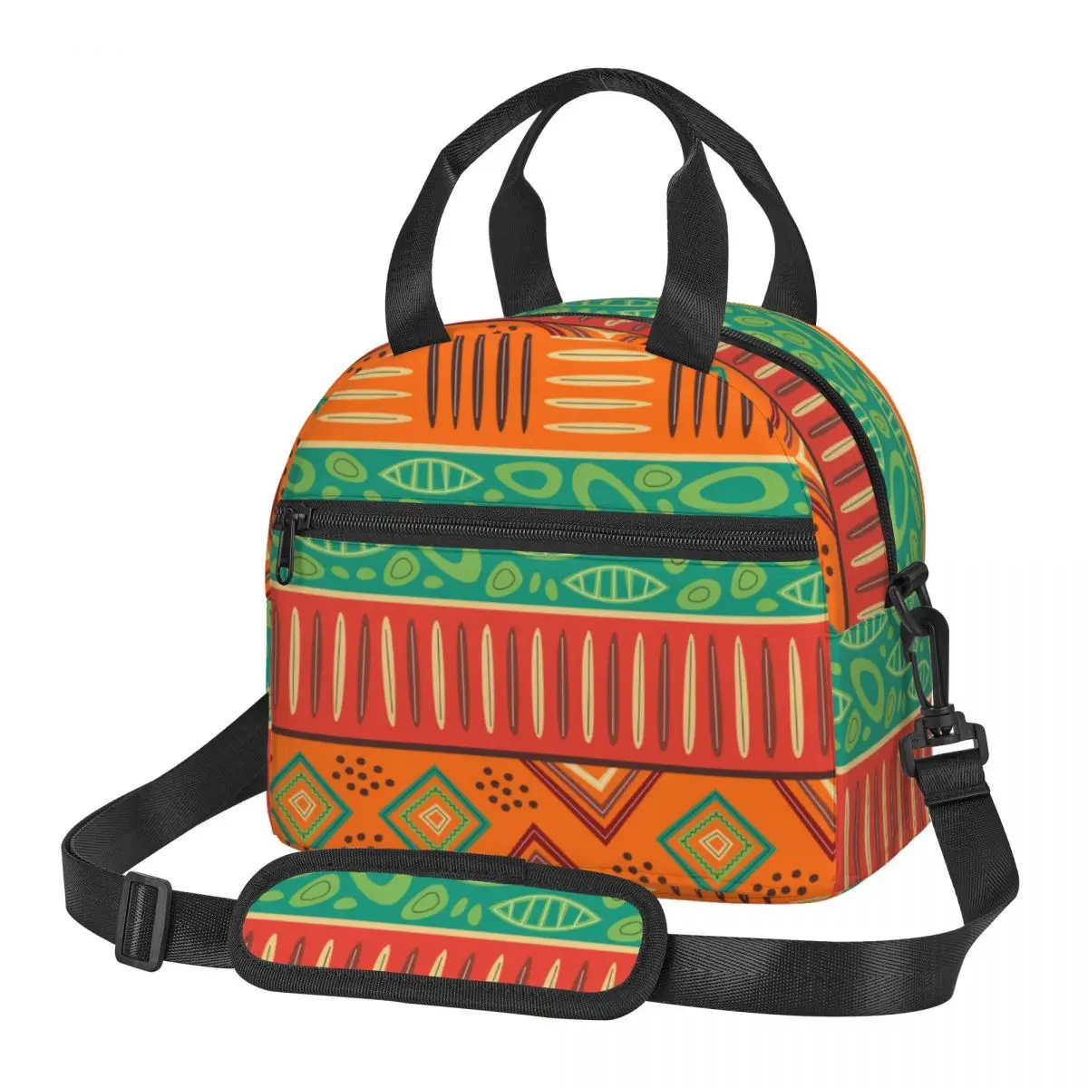 

Portable Insulated Thermal Bento Lunch Box African Pattern Picnic Storage Bag Pouch Lunch Bag