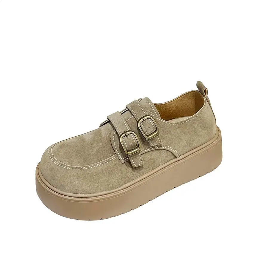 Туфли женские с перекрестной шнуровкой флок Искусственная резина низкий каблук