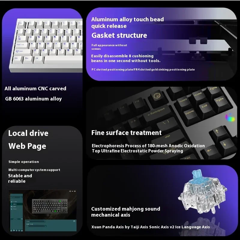 Метафинини Metapanda Pd87m Pro Механическая клавиатура Полностью алюминиевый сплав