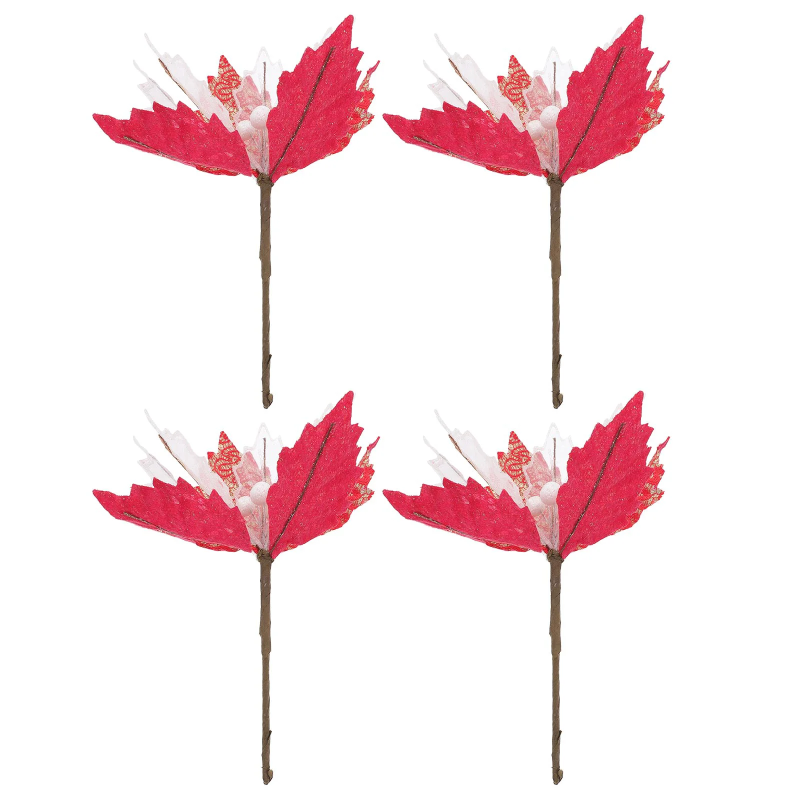 

4pcs Gift Package Glitter Flower Simulation Flower Handicraft Flower Floral Decor