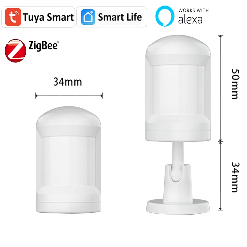 

Tuya Smart ZigBee 3.0 Battery Alexa PIR Motion Sensor Detector 5-7M 150° Works with ZigBee BLE5.0 Bluetooth Mesh Gateway Hub