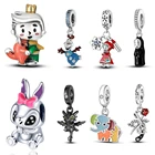 Подвески-бусины серебряного цвета для браслета Pandora, снеговик, дракон, слон, принц, лиса, 2022