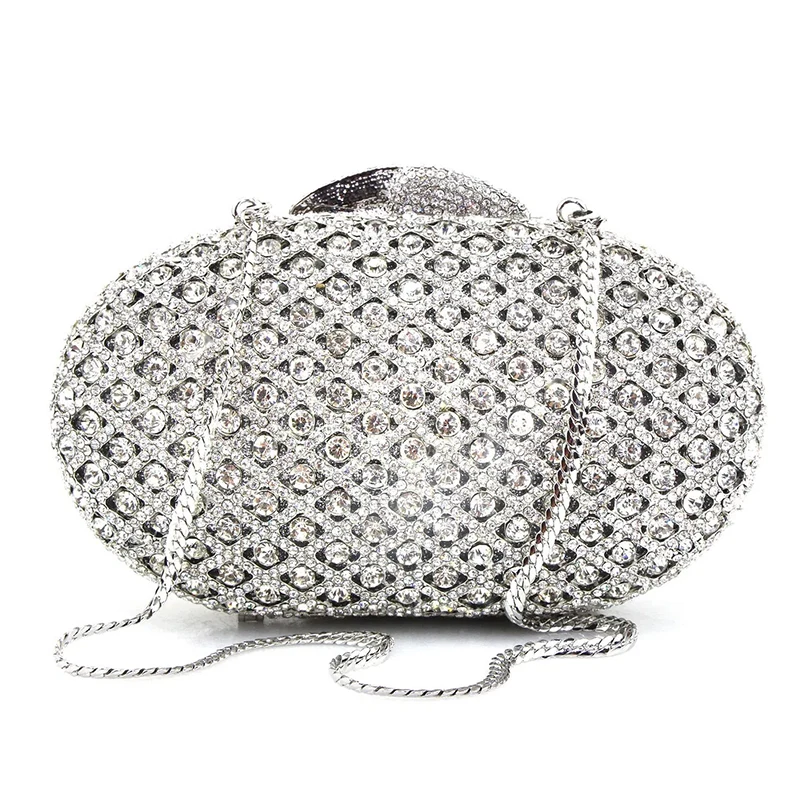 Crystal diamond bag Ladies' dinner bag hollow out diamond inlaid mini bag hand holding bag ladies' dress bag