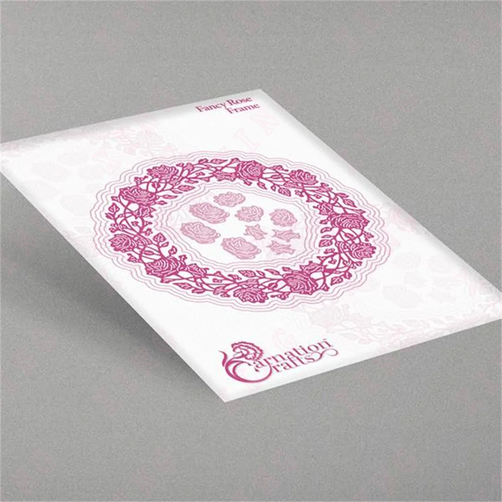 

New Metal Cutting Dies Scrapbook Paper Decoration Embossed Mold Diy Handmade Craft Blade Punch Reusable Fancy Rose Frame Die Set