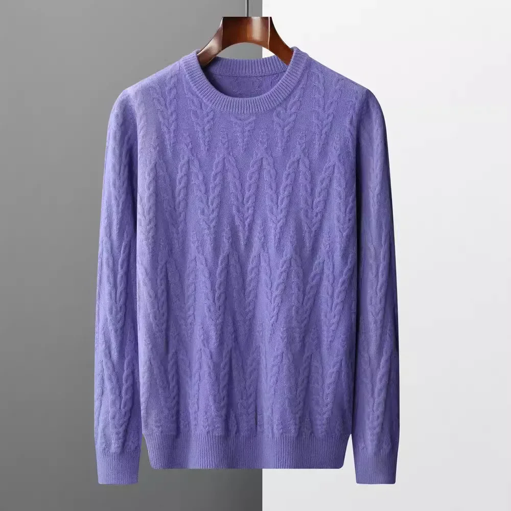 Осень/зима новый мужской утолщенный шерстяной топ с круглым вырезом