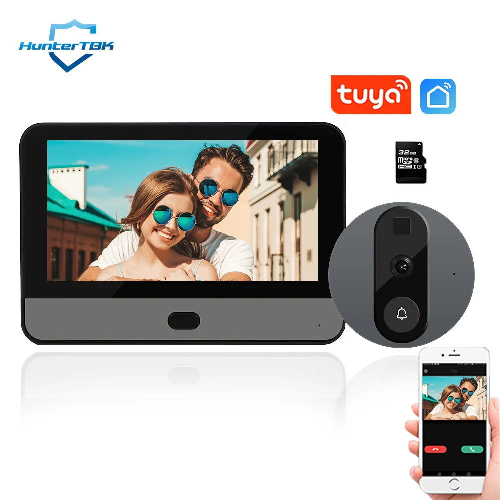 Беспроводной видеодомофон 1080P с Wi-Fi и датчиком движения |
