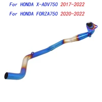 slip on motorcycle front connect pipe head link tube stainless steel exhaust system for honda x adv750 2017 2022