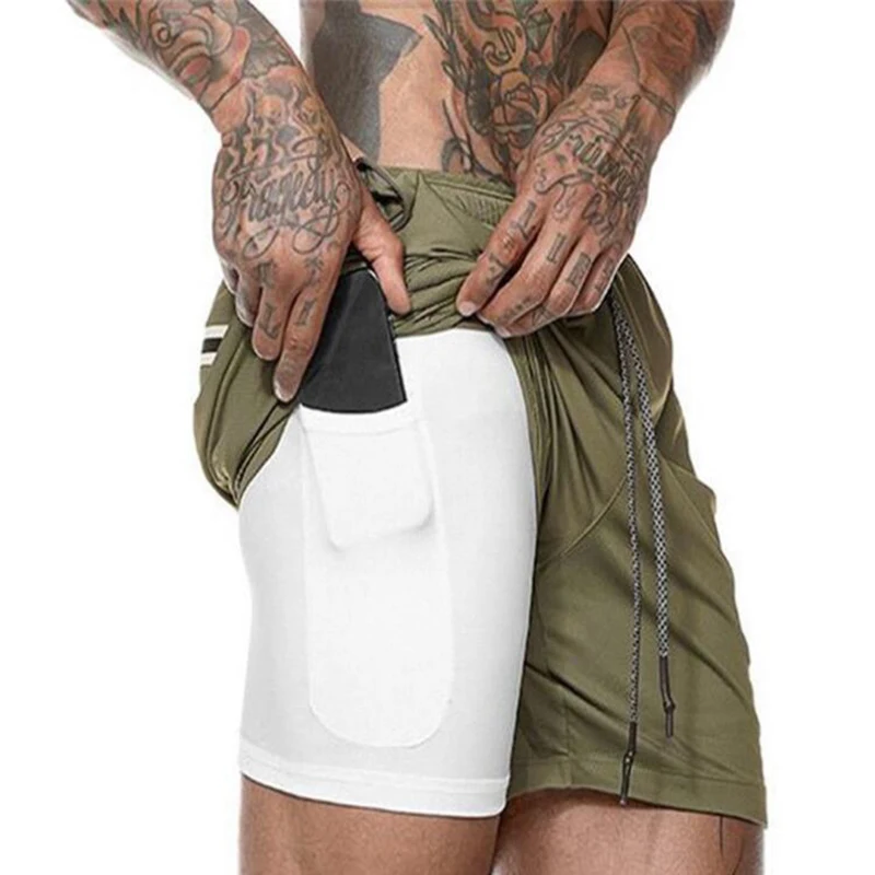 

Running Shorts Men Gym Sports Shorts 2 In 1 Quick Dry Workout Training Gym Fitness Jogging Short Pants Summer Men Shorts Homme