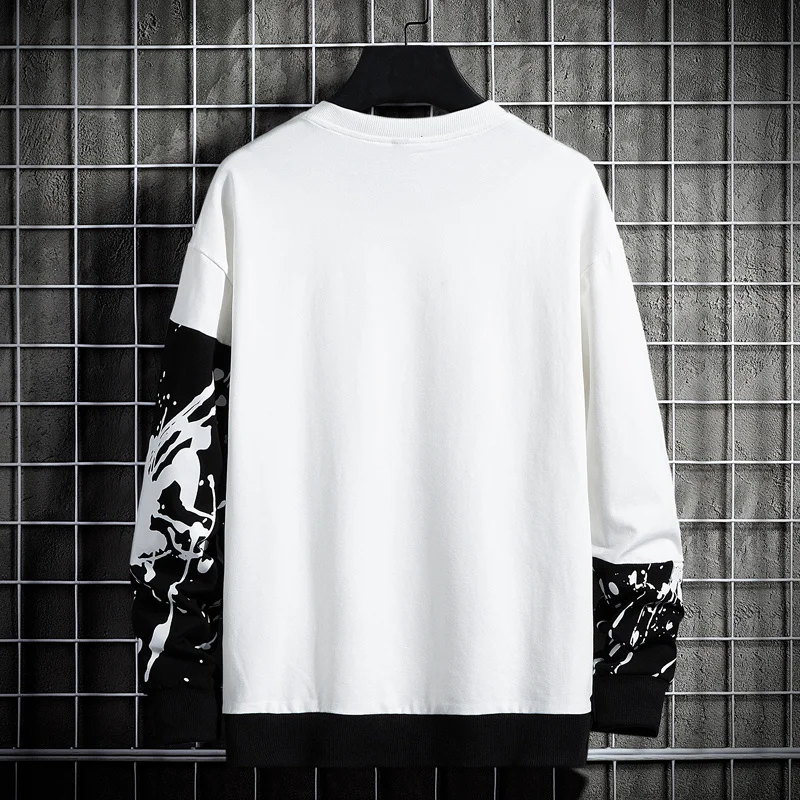 

Свитшот мужской с принтом в стиле пэчворк, худи свободного покроя в стиле Харадзюку, свитшот с круглым вырезом в стиле хип-хоп, модная улична...