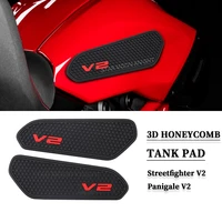 non slip tank pads sticker for ducati streetfighter v2 panigale v2 2022 side fuel tank pad decal gas knee grip traction pad