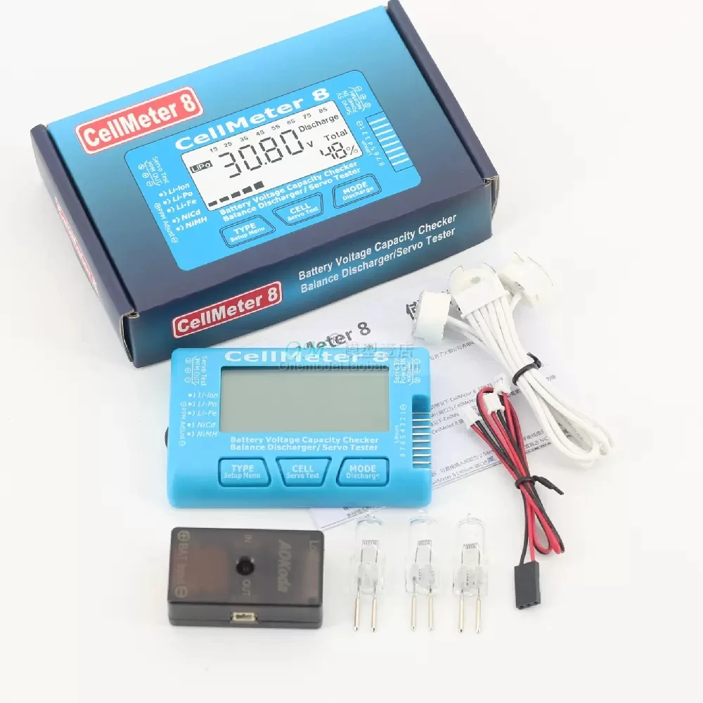 CellMeter 8 Power Servo Tester + AOKoda 150W Discharge Module CellMeter 8 Power Servo Tester + AOKoda 150W Discharge Module