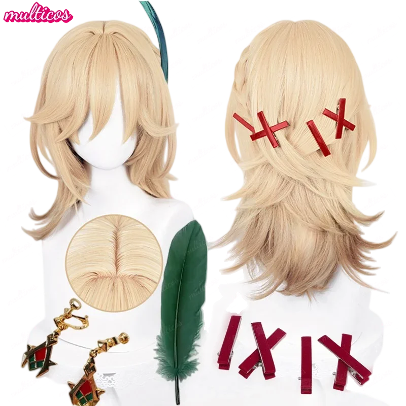 Парик для косплея Game Genshin Impact Kaveh льняные золотые с оплеткой парики Kavi
