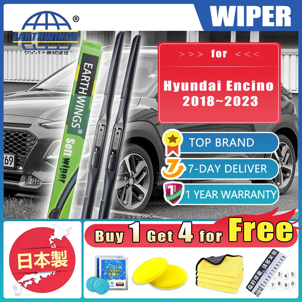 

Car Front Rear For Hyundai Encino EV 2018~2023 Kauai 2019 Windshield Wiper Blades Rubber Accessories Protective Windscreen Clean
