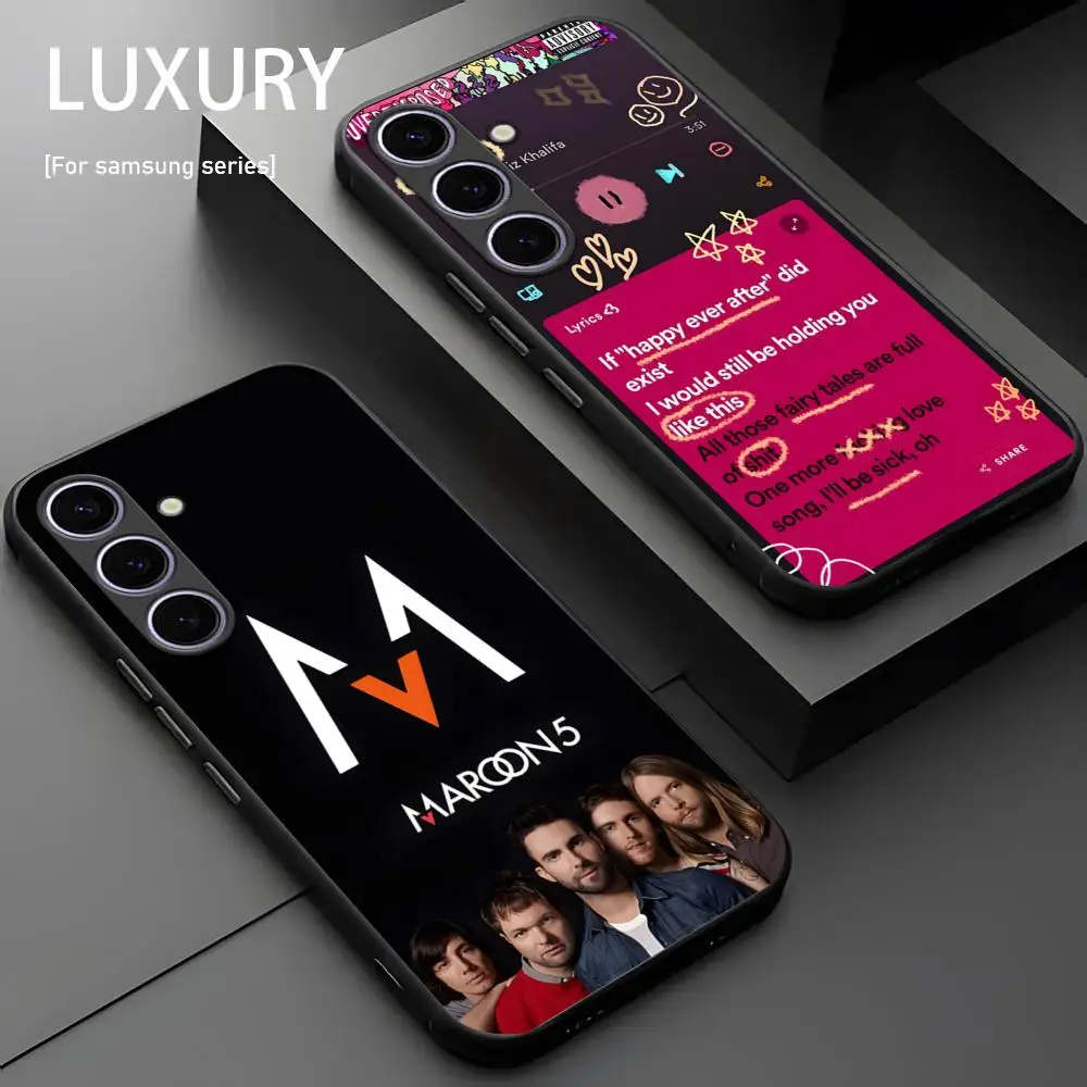 Крутой 5-полосный чехол для телефона M-Maroon Samsung Galaxy S25 S24 S23 S22 S21 S20 Plus Ultra Note20 мягкий